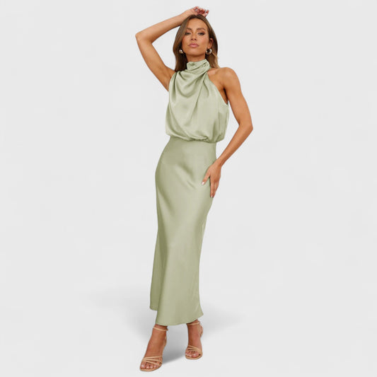 ELYRA™ | Long Halter Neck Dress