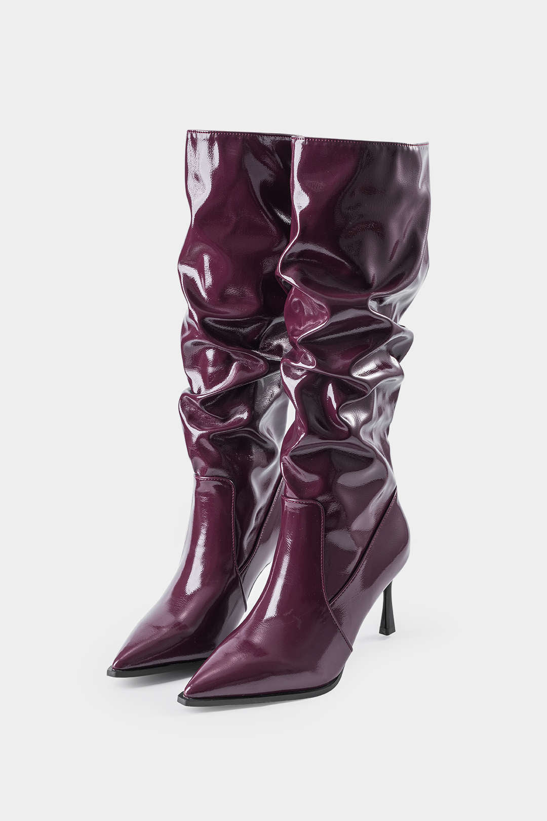 ELYRA™ | Bottes en cuir synthétique à plis et pointe aiguisée