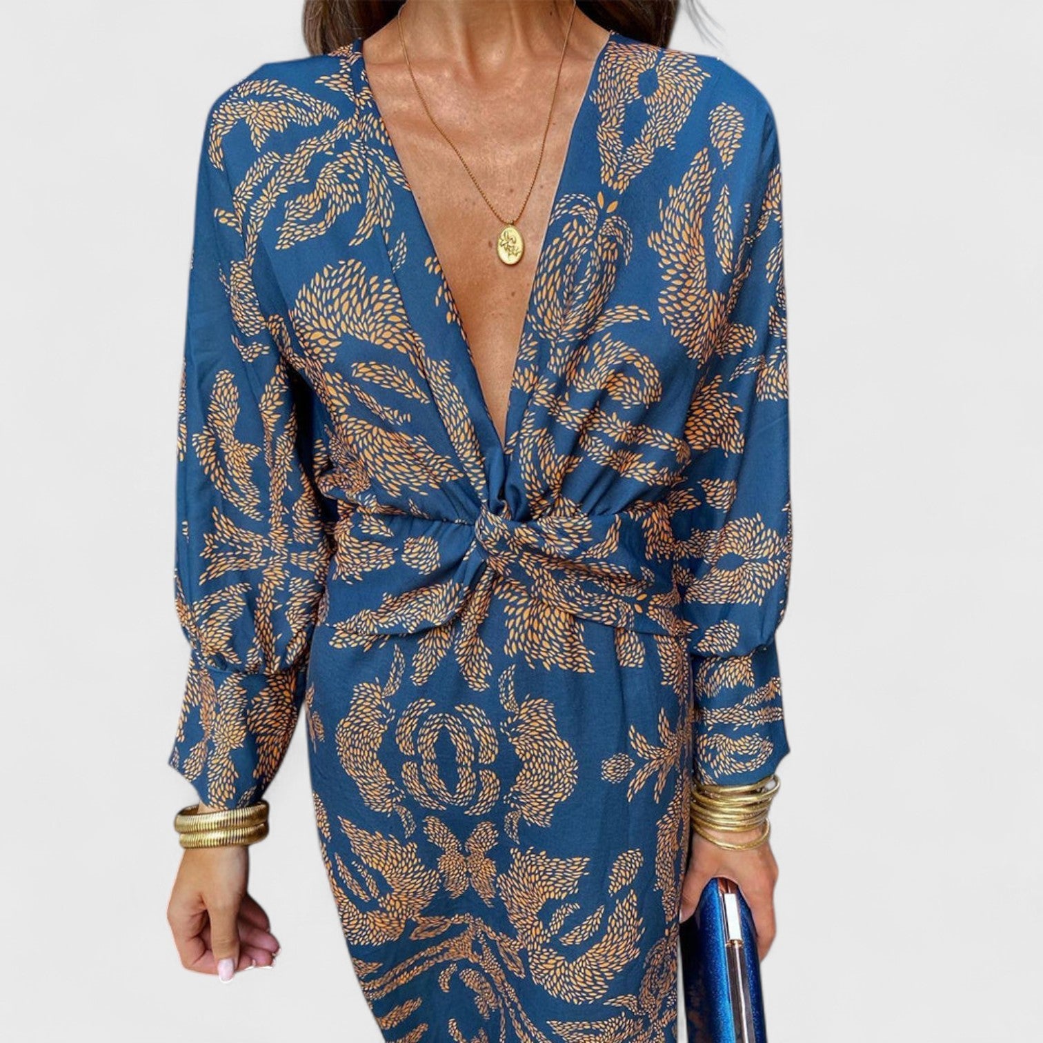 ELYRA™ | Elegant Long Sleeve Wrap Dress