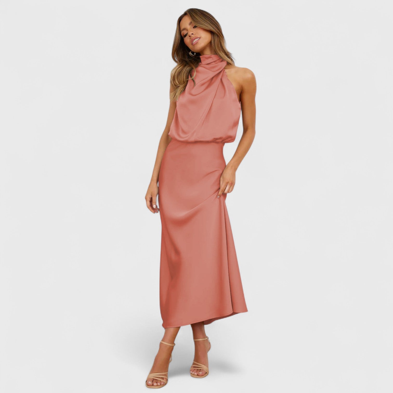 ELYRA™ | Long Halter Neck Dress