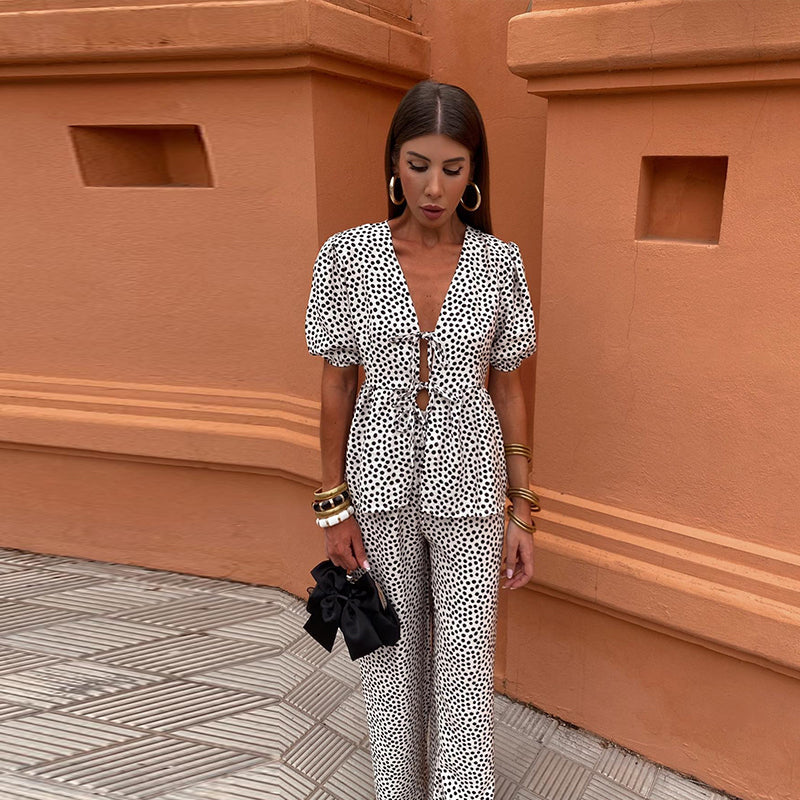 ELYRA™ | Puff Sleeve Set with Tie Detail