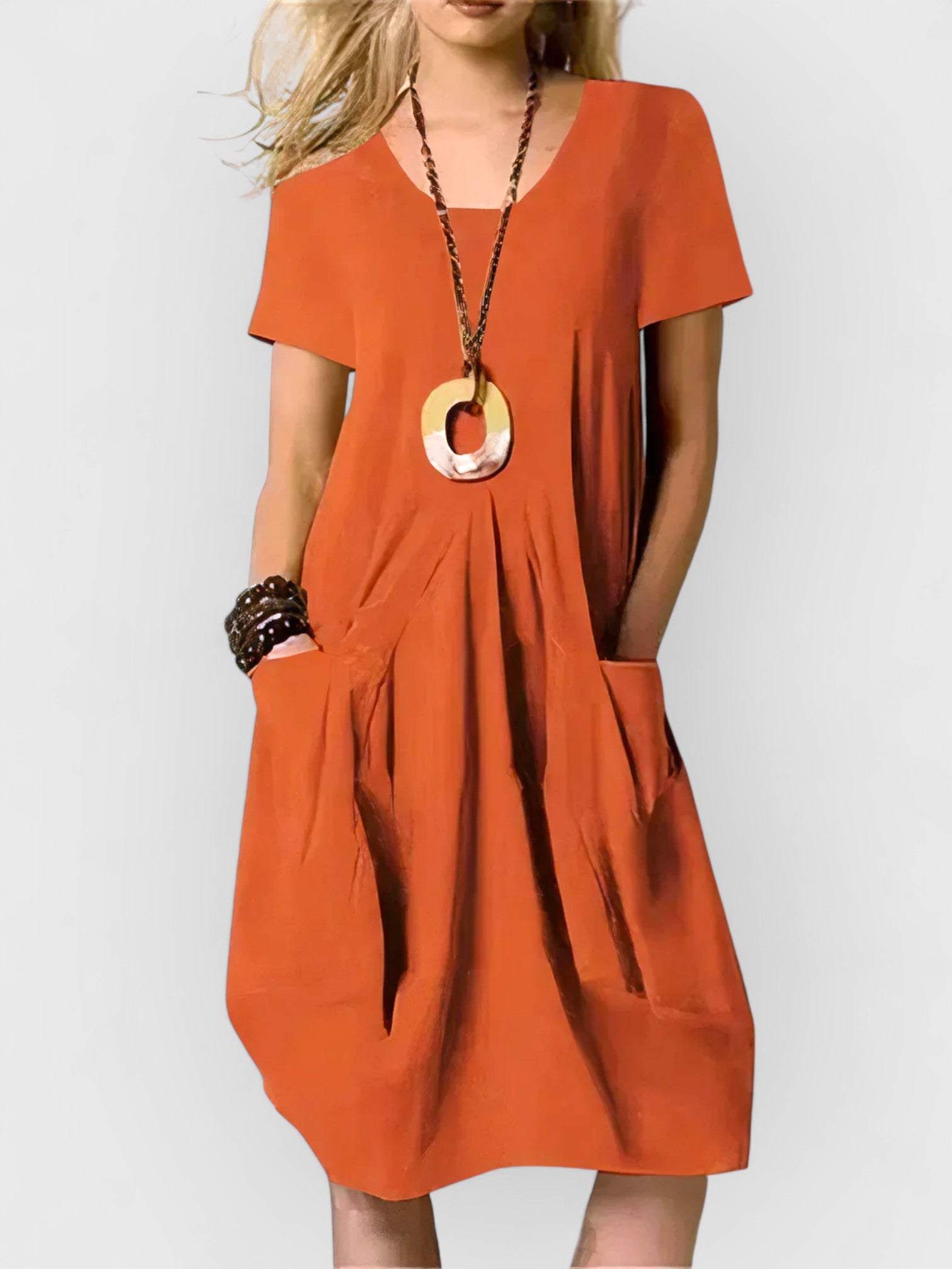 ELYRA™ | Casual Cotton Dress with Short Sleeves