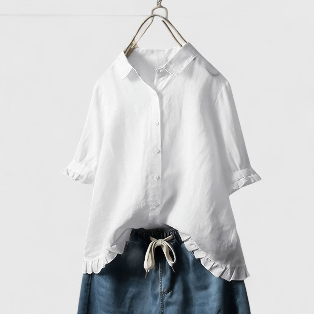 ELYRA™ |  Blouse en lin à volants