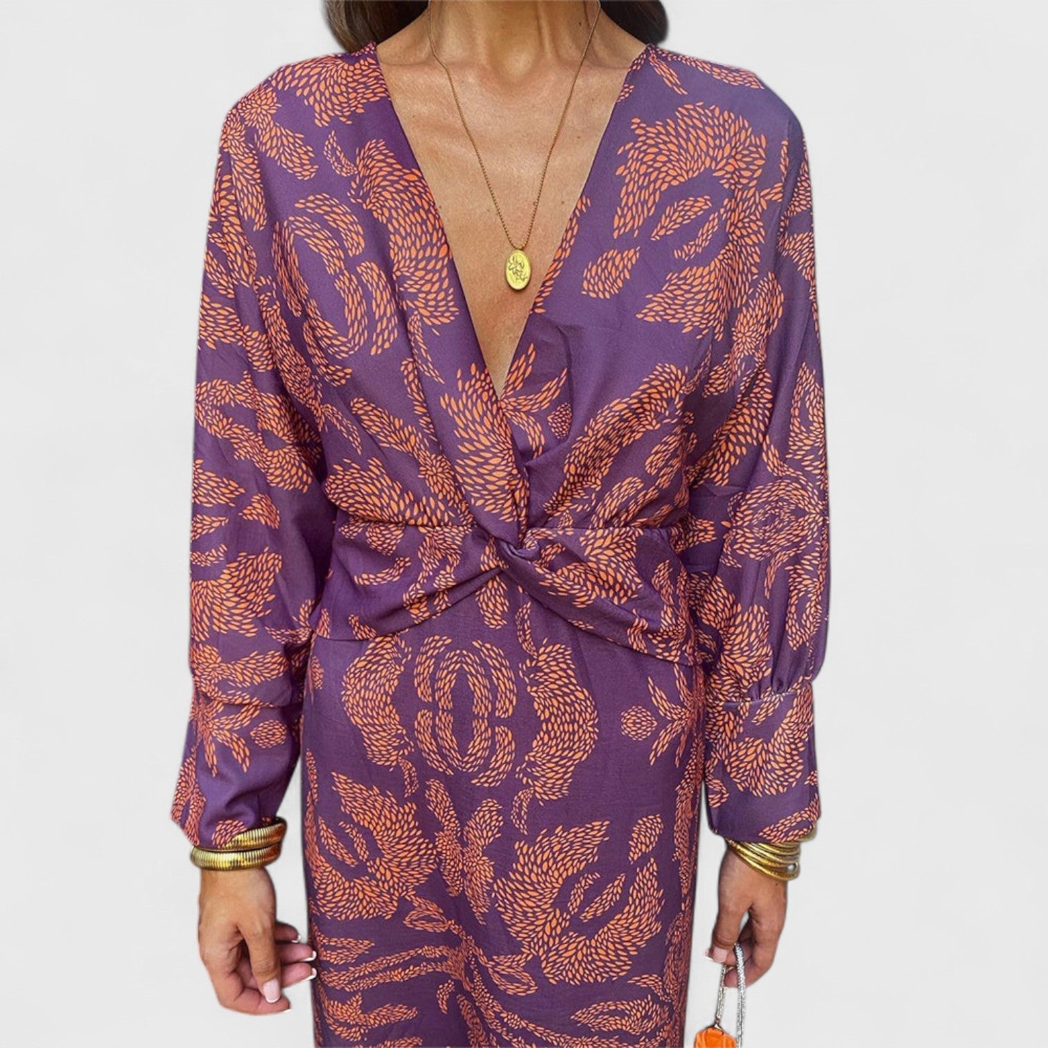 ELYRA™ | Elegant Long Sleeve Wrap Dress