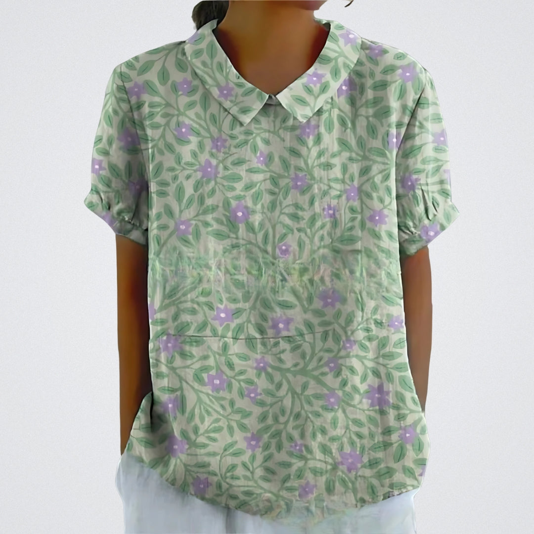 ELYRA™ | Blouse en lin à fleurs