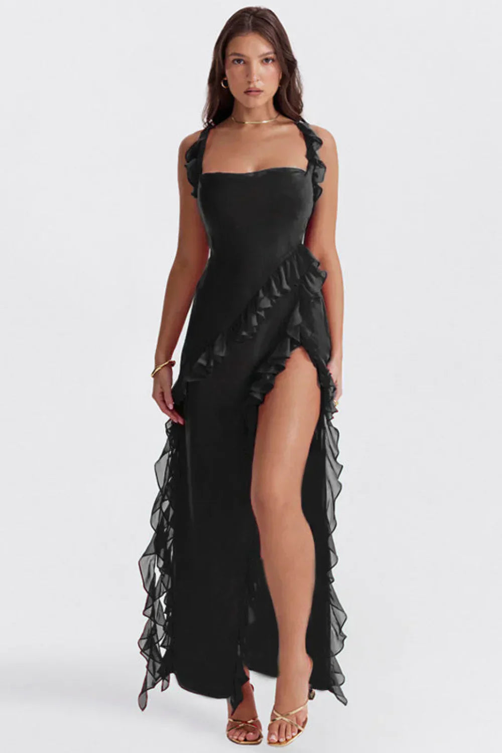 ELYRA™ | Elegant Ruffled Evening Dress