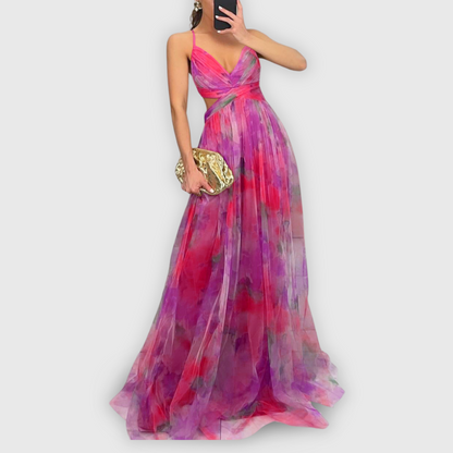 ELYRA™ | Long floral dress with a fluid cut
