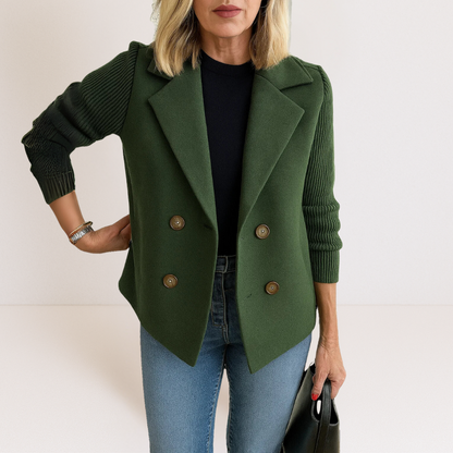 ELYRA™ | Elegant Jacket with Knitted Sleeves