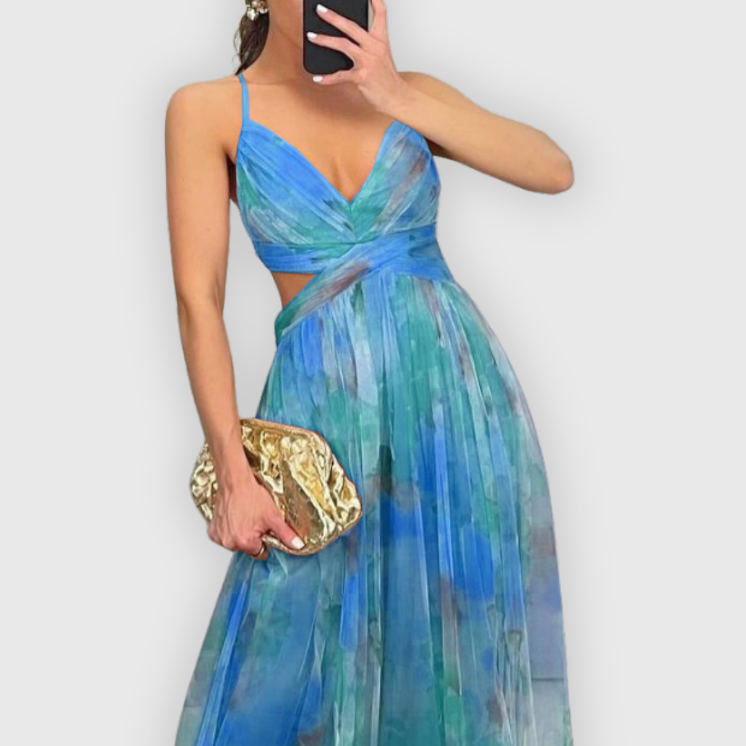 ELYRA™ | Long floral dress with a fluid cut