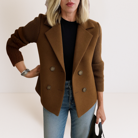 ELYRA™ | Elegant Jacket with Knitted Sleeves