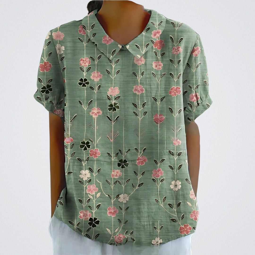 ELYRA™ | Blouse en lin à fleurs