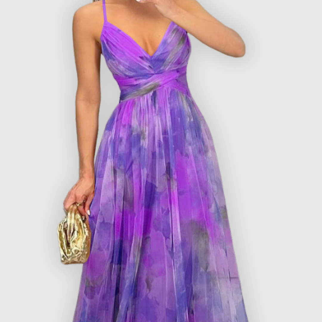 ELYRA™ | Long floral dress with a fluid cut