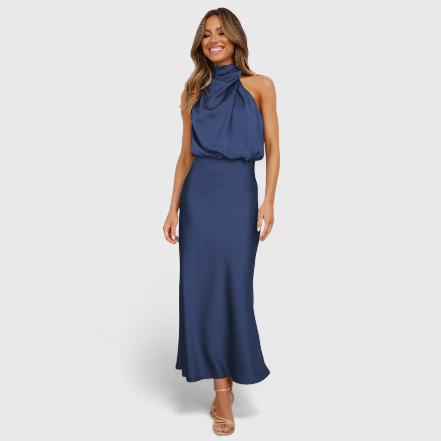 ELYRA™ | Long Halter Neck Dress