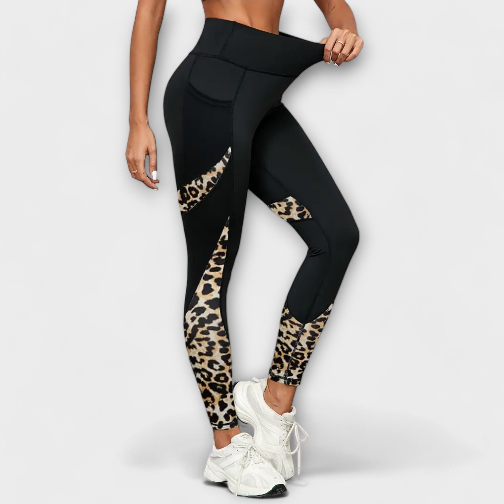ELYRA™ | High-Waisted Leopard Print Training Trousers