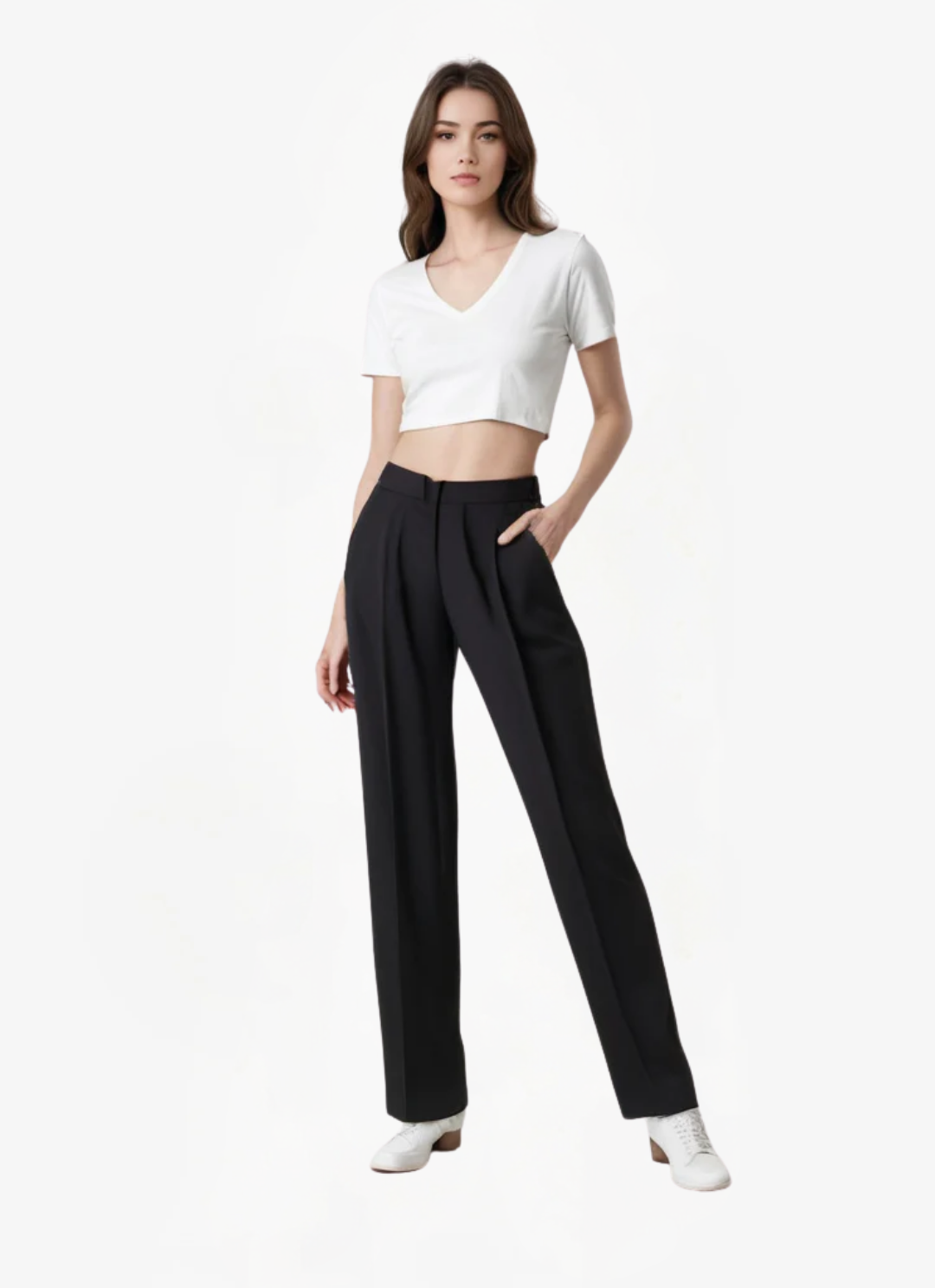ELYRA™ | Pantalon Large Noir Intemporel