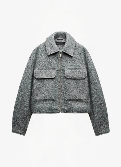 ELYRA™| Grey Boucle Jacket