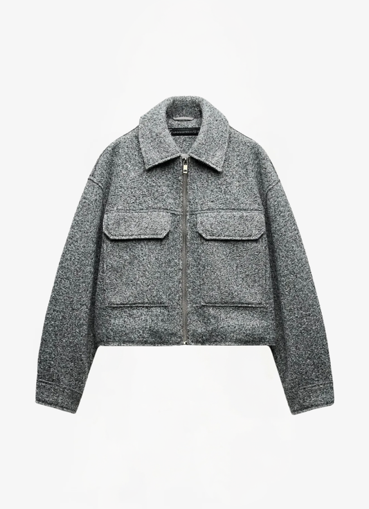 ELYRA™| Grey Boucle Jacket