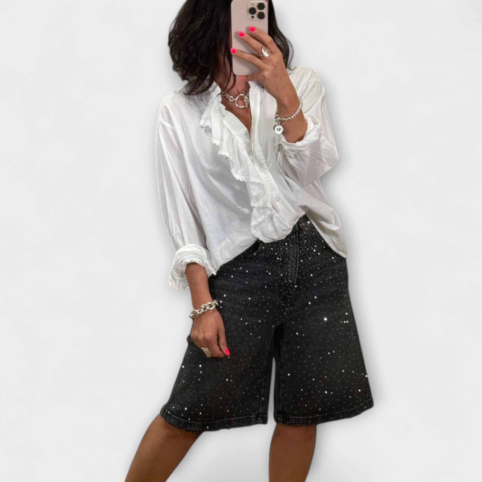 ELYRA™ | Bermuda Shorts with Rhinestones