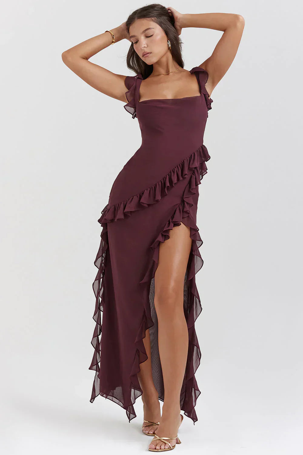 ELYRA™ | Elegant Ruffled Evening Dress