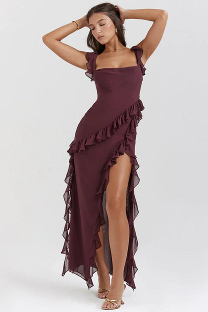 ELYRA™ | Elegant Ruffled Evening Dress