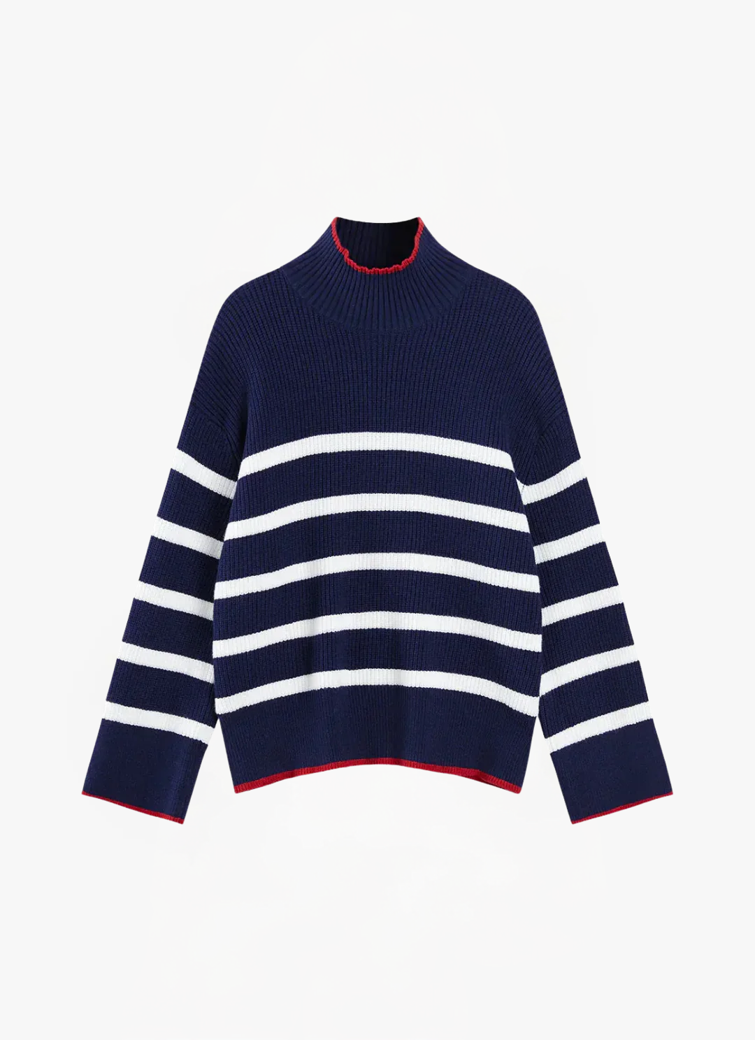 ELYRA™ | Pull col montant à rayures contrastées