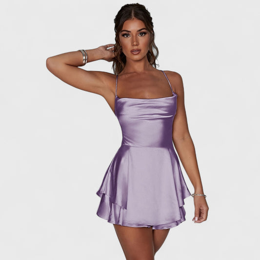 ELYRA™ | Elegant Backless Dress with Square Neckline