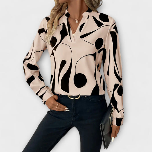 ELYRA™ | Geometric Pattern Blouse