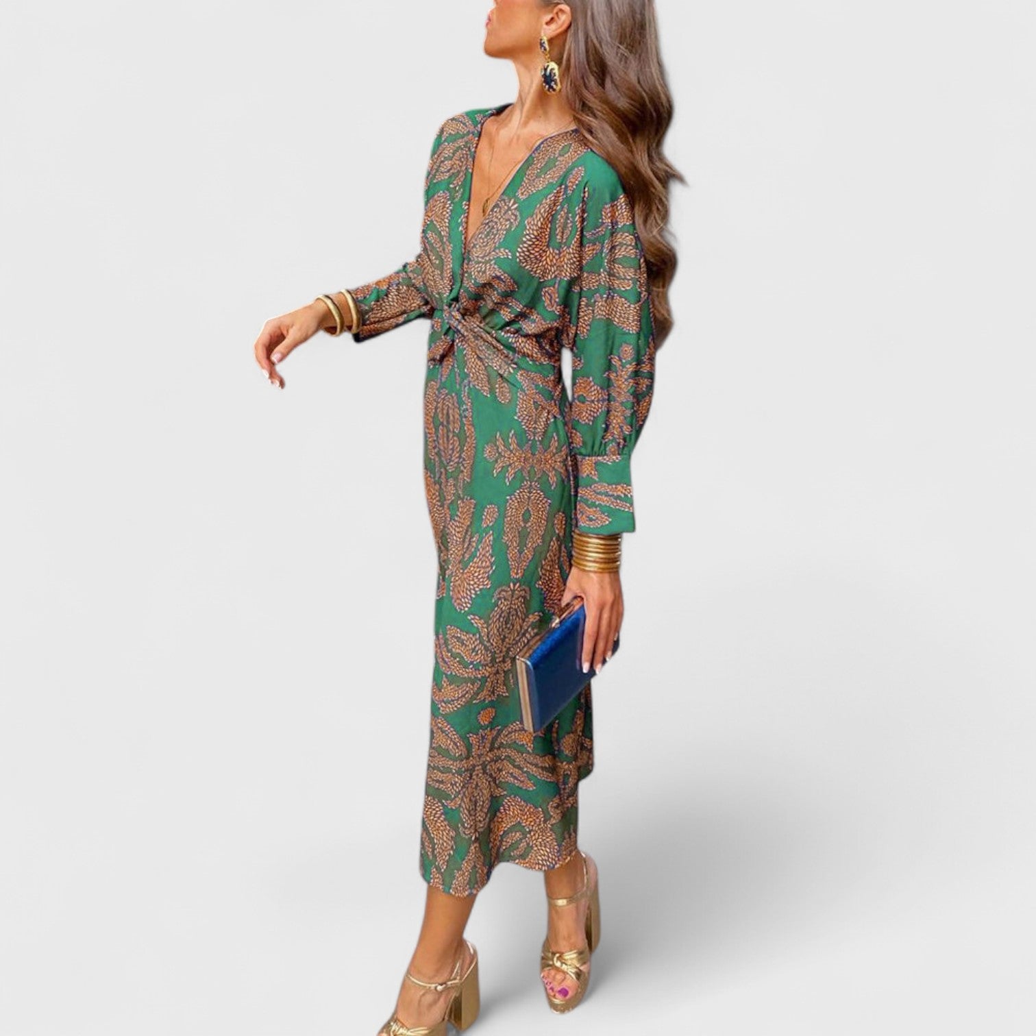 ELYRA™ | Elegant Long Sleeve Wrap Dress