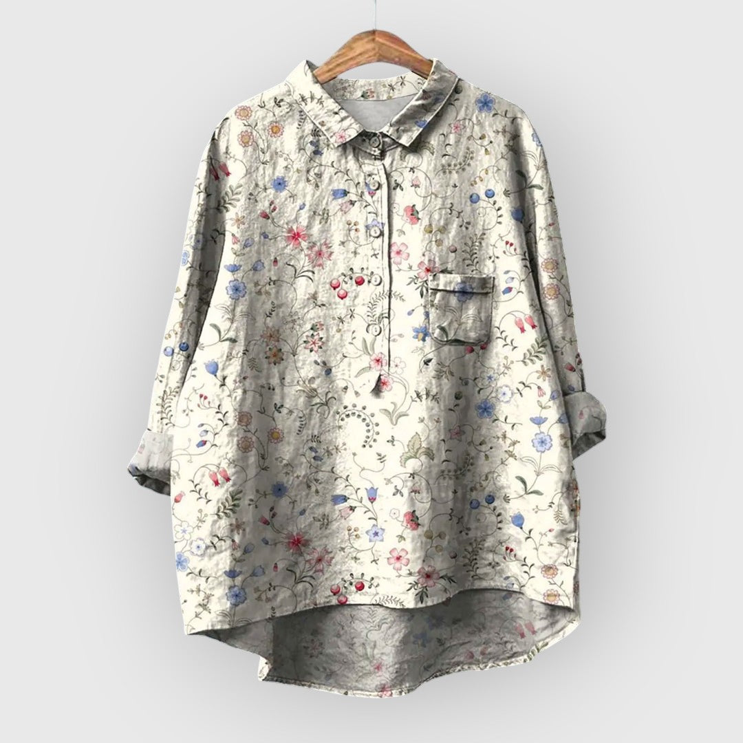ELYRA™ | Blouse à fleurs faite main