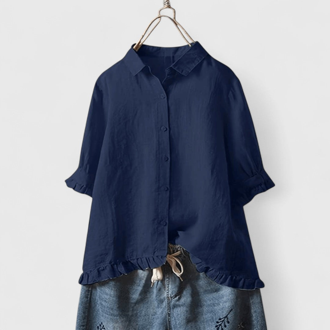 ELYRA™ |  Blouse en lin à volants