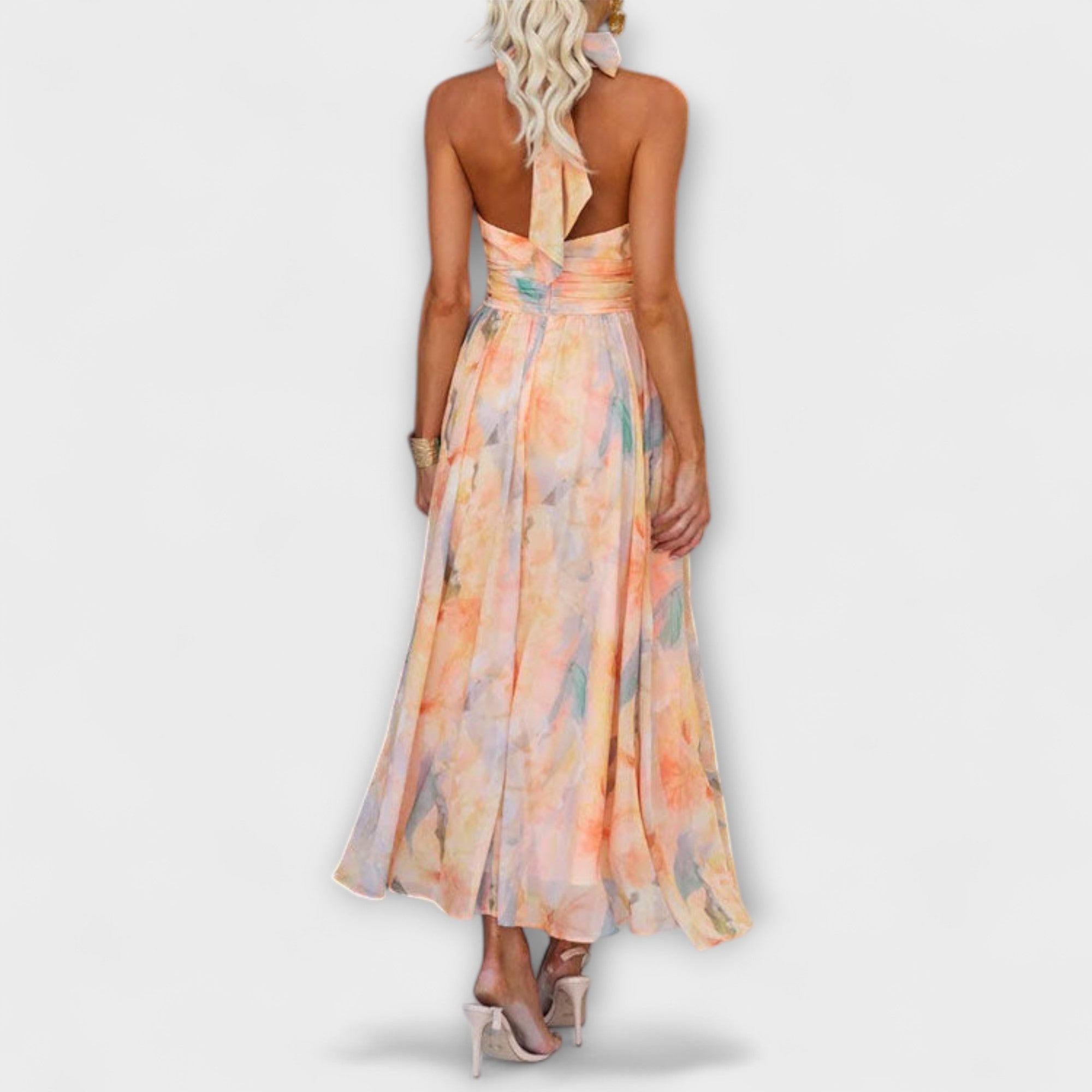 ELYRA™ | Backless Watercolour Print Dress