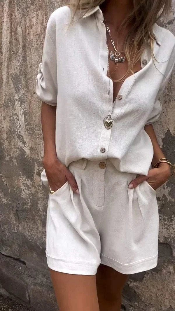 ELYRA™ | Button-Up Shirt and Shorts Set
