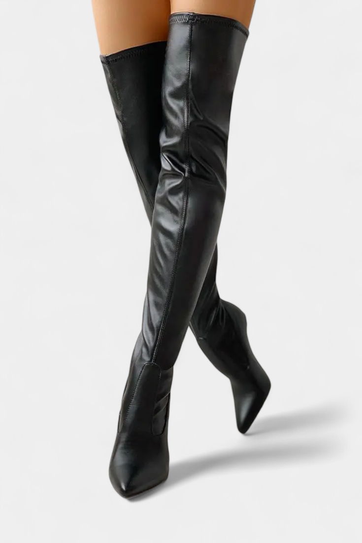 ELYRA™ | Bottes au-dessus du genou à talons dorés