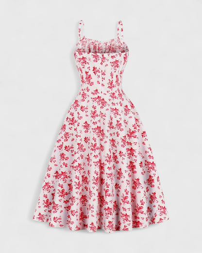 ELYRA™ | Summer Dress with Straps and Vintage Floral Print
