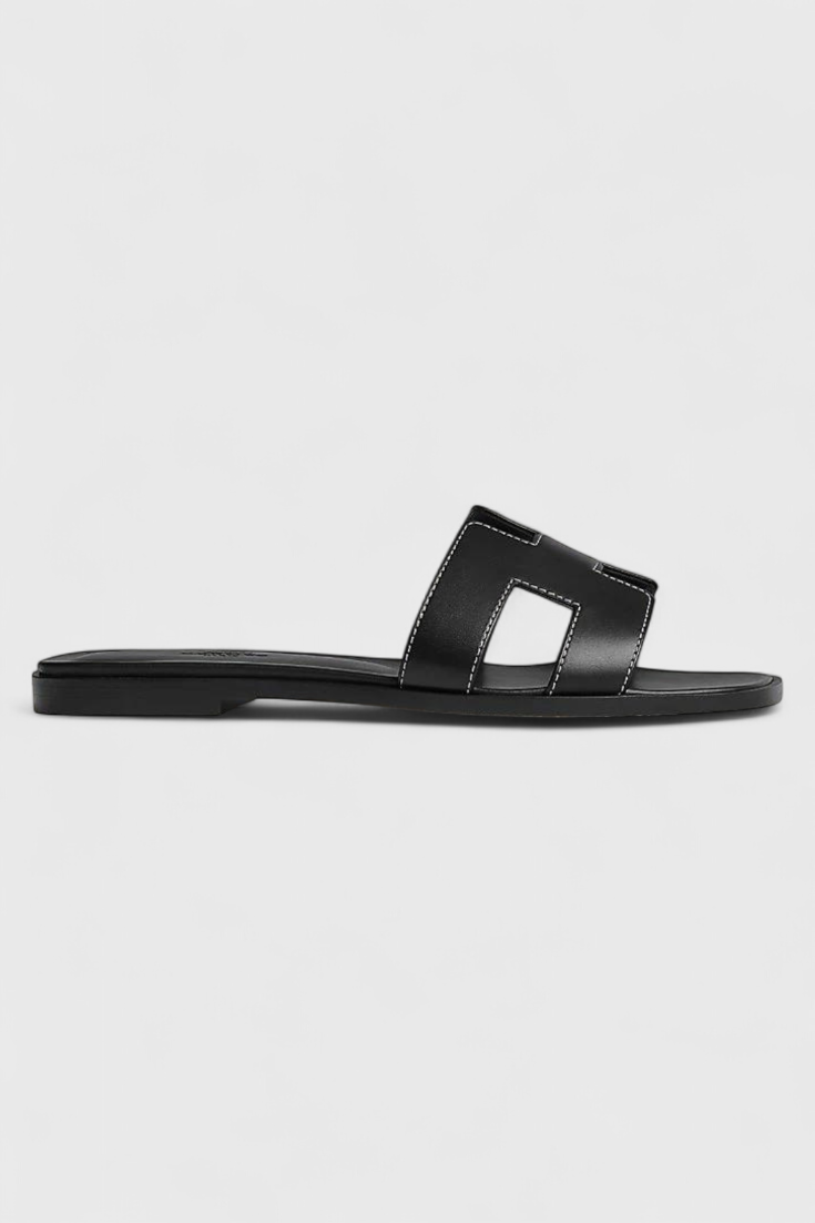 ELYRA™ | Brigitte "H" Leather Sandals with Crossed Straps