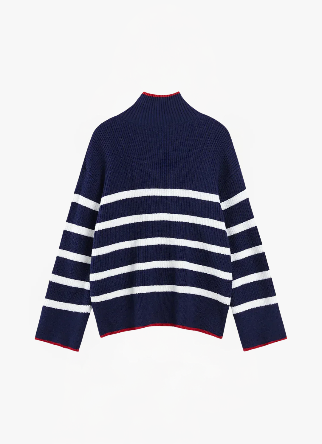 ELYRA™ | Pull col montant à rayures contrastées