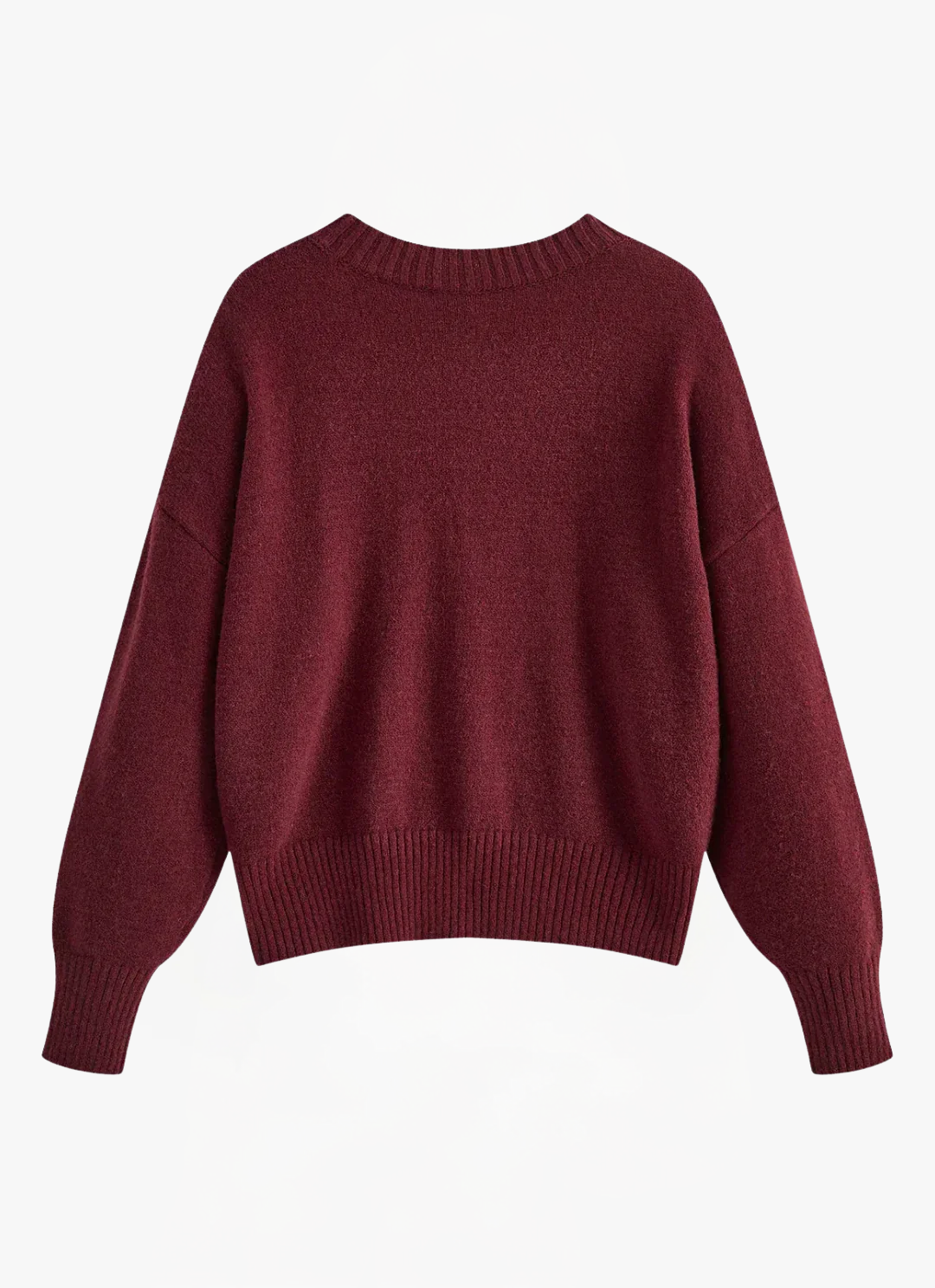 ELYRA™ | Pull en Jersey Uni Bourgogne
