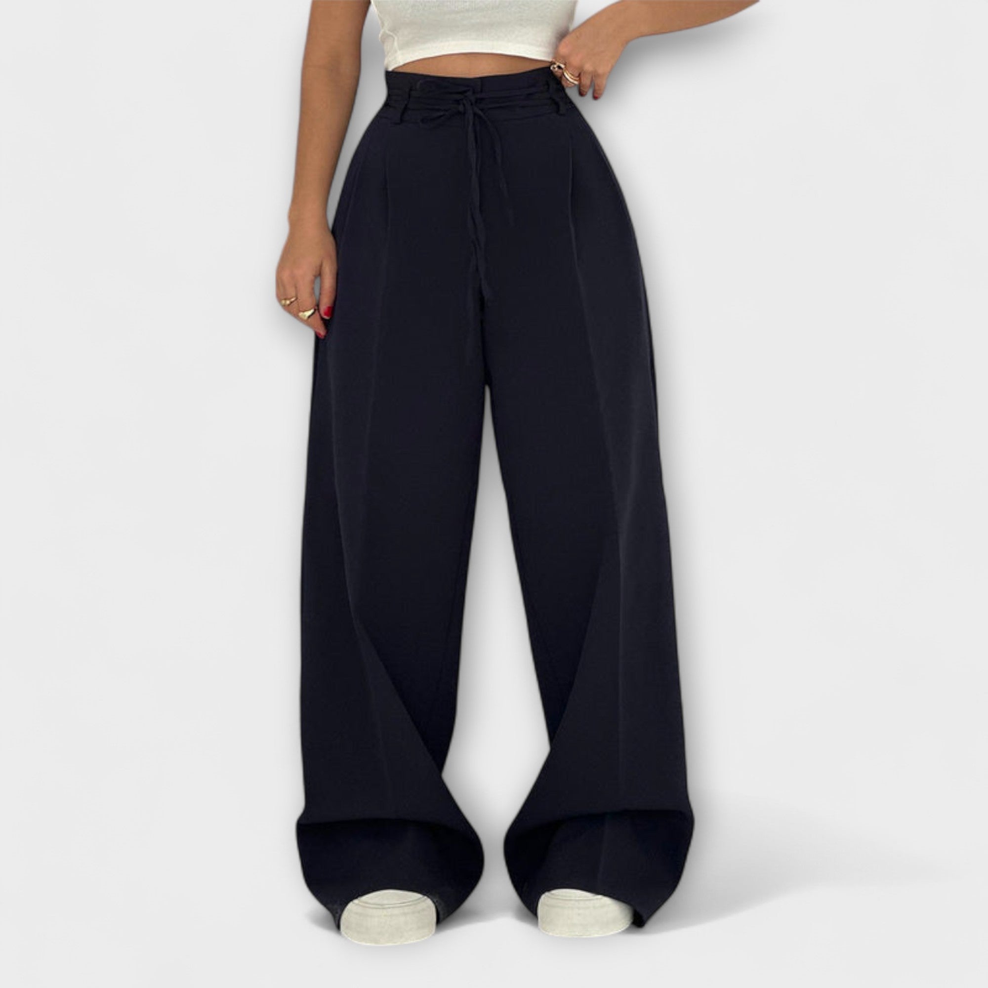 ELYRA™ | Soft Cotton Lace-Up Leisure Trousers