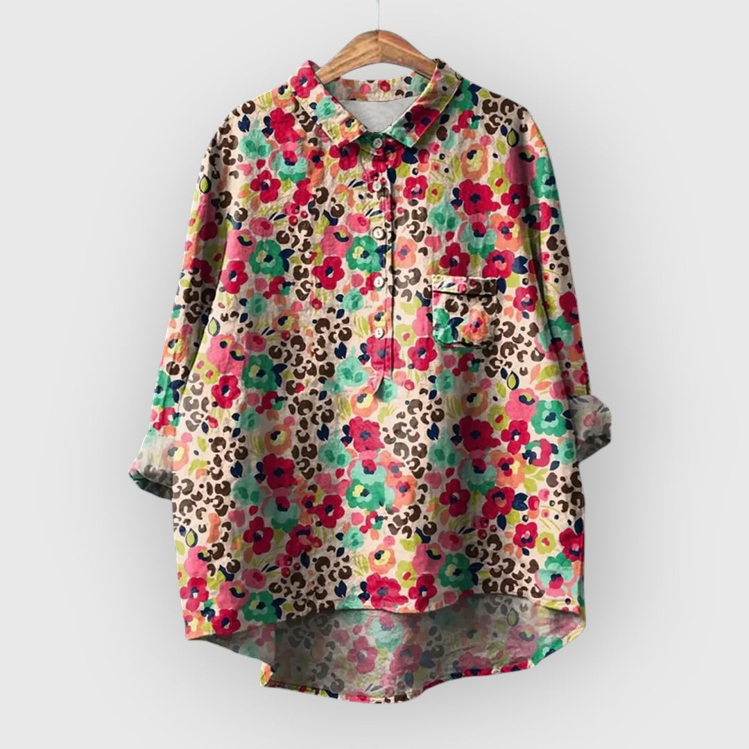 ELYRA™ | Blouse à fleurs faite main