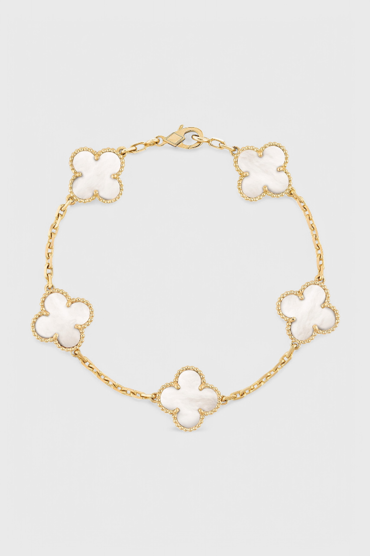 ELYRA™ | Bracelet avec Motif de Trèfle et Élégance Plaqué Or