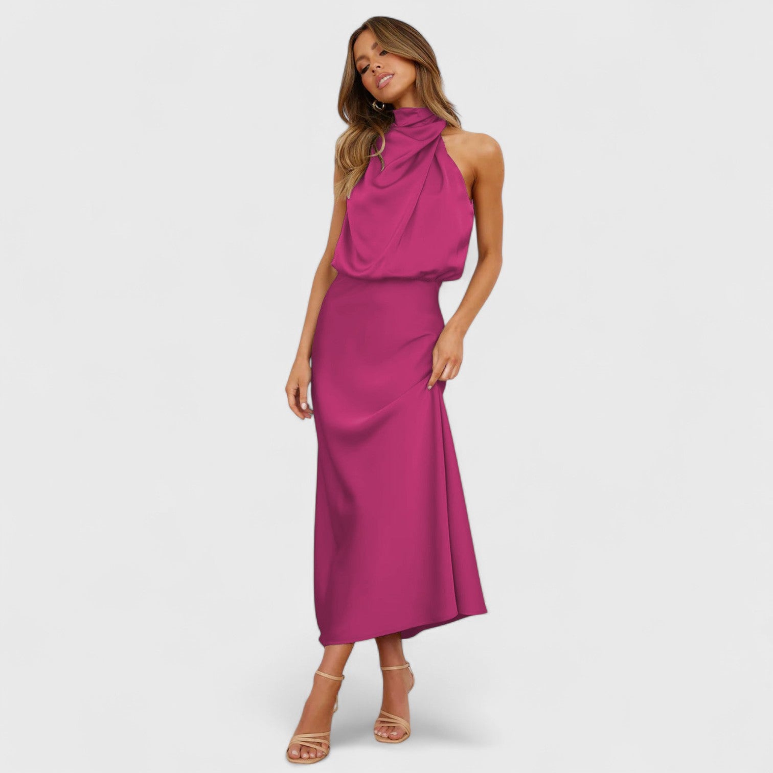 ELYRA™ | Long Halter Neck Dress
