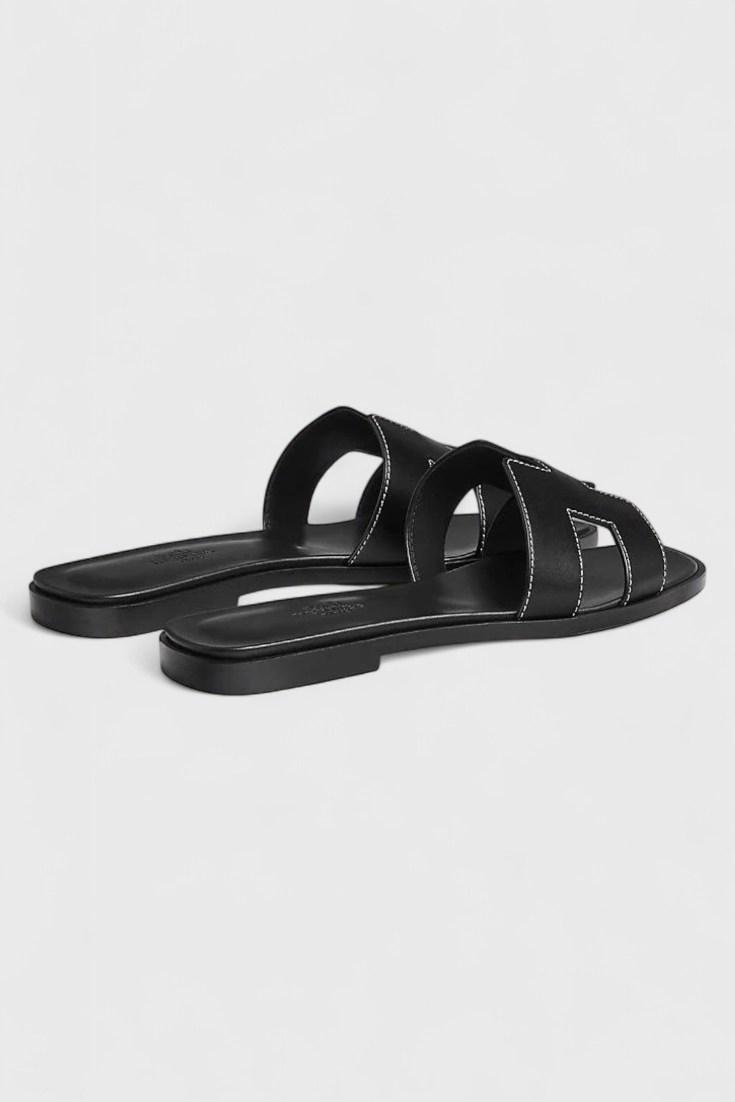 ELYRA™ | Brigitte "H" Leather Sandals with Crossed Straps