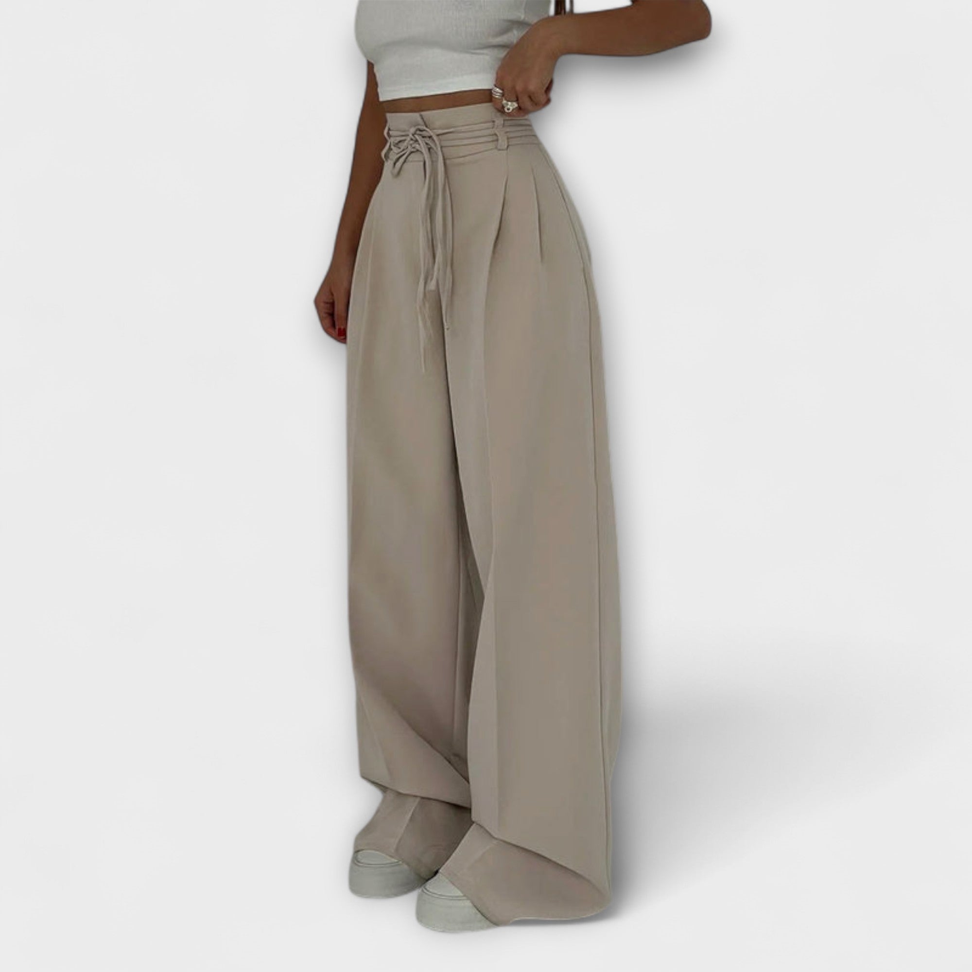ELYRA™ | Soft Cotton Lace-Up Leisure Trousers