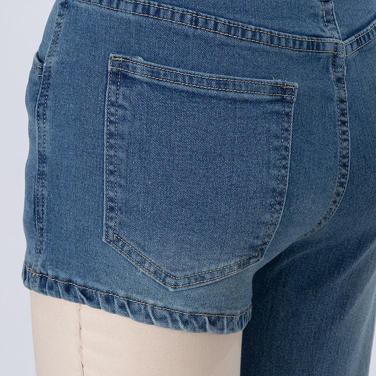 ELYRA™ | Asymmetrical Denim Shorts with Strap