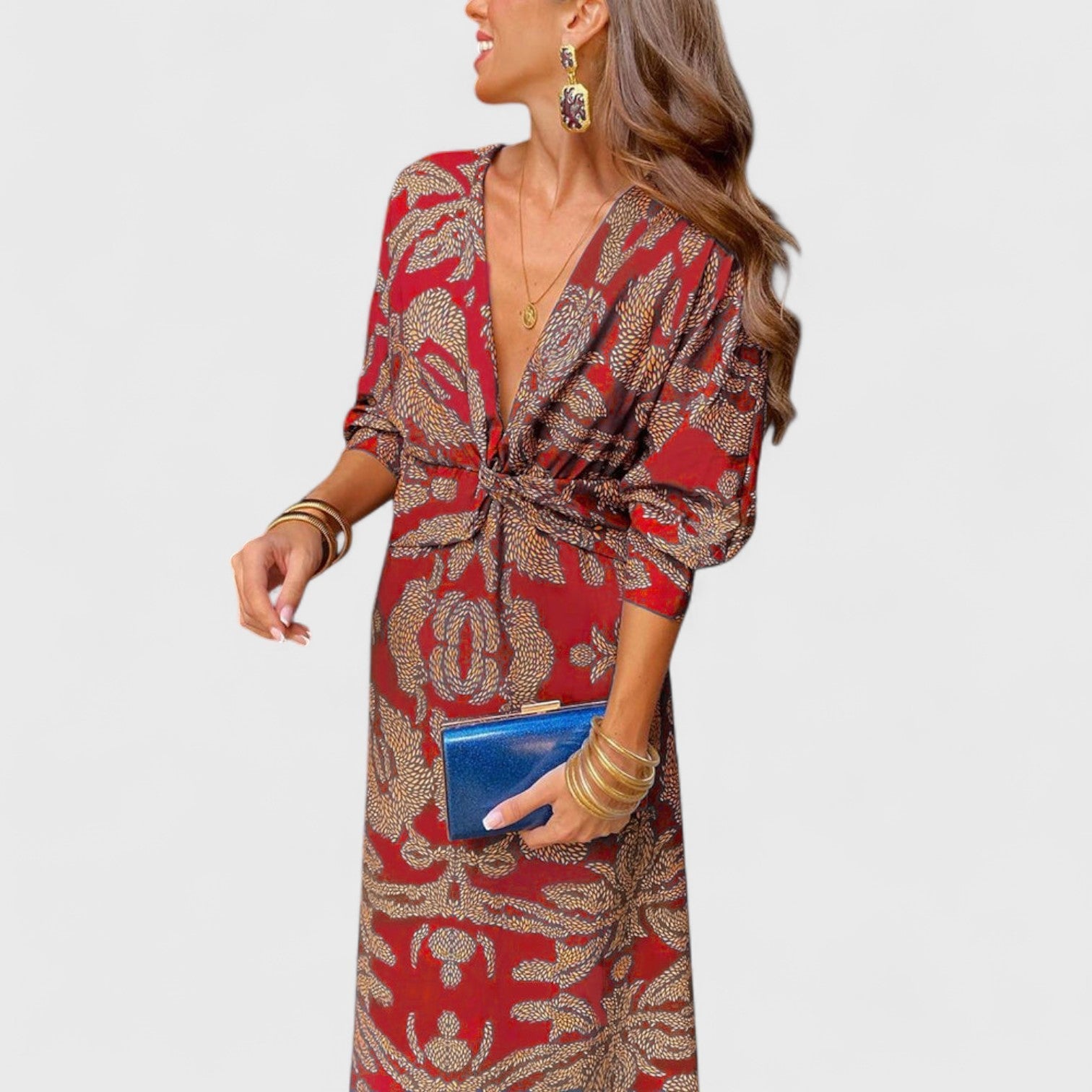 ELYRA™ | Elegant Long Sleeve Wrap Dress