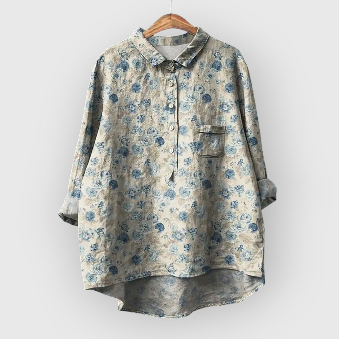 ELYRA™ | Blouse à fleurs faite main