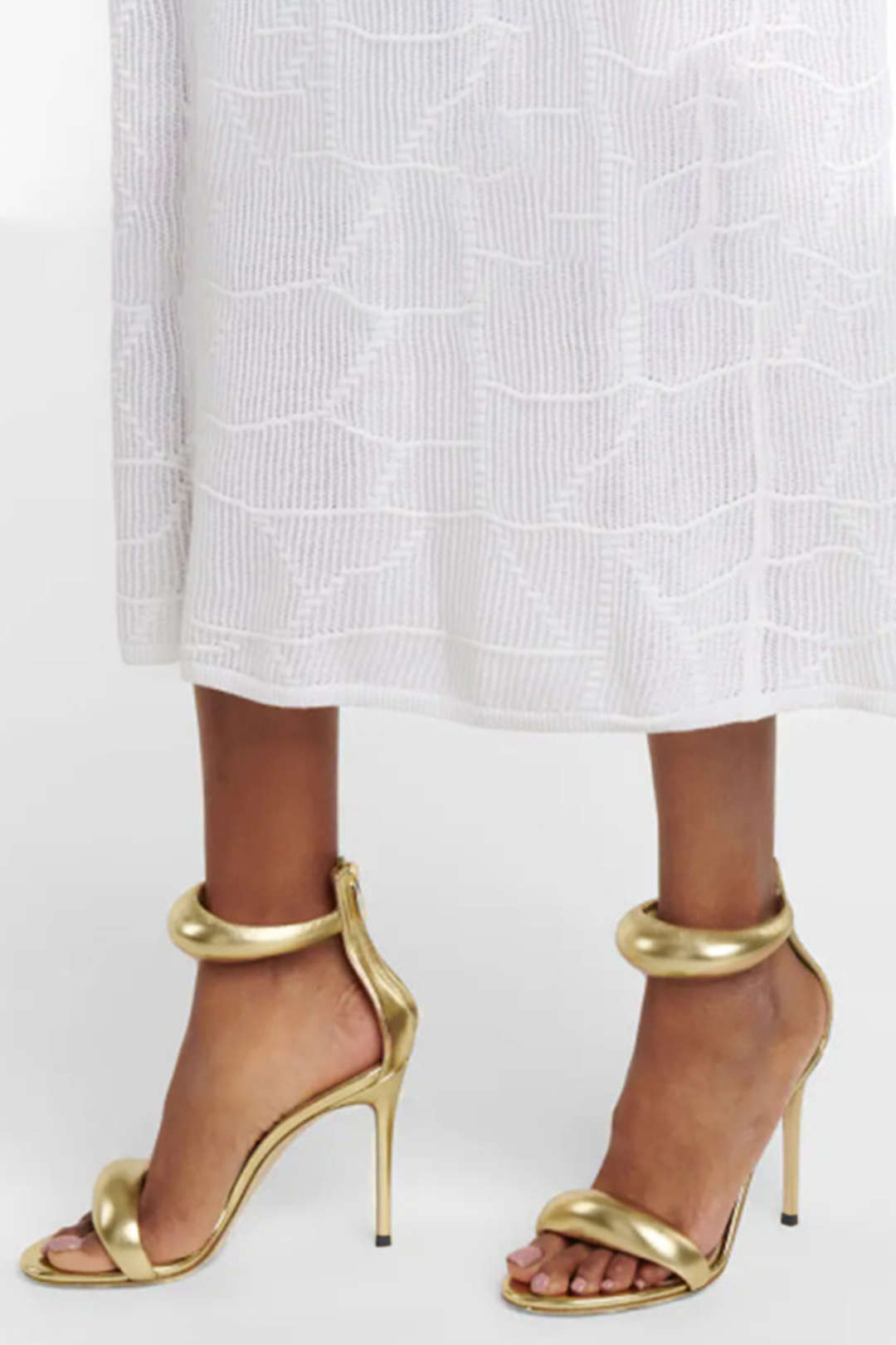ELYRA™ | Metallic Open-Toe Heels with Ankle Strap
