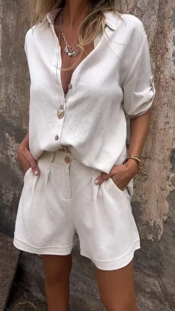 ELYRA™ | Button-Up Shirt and Shorts Set