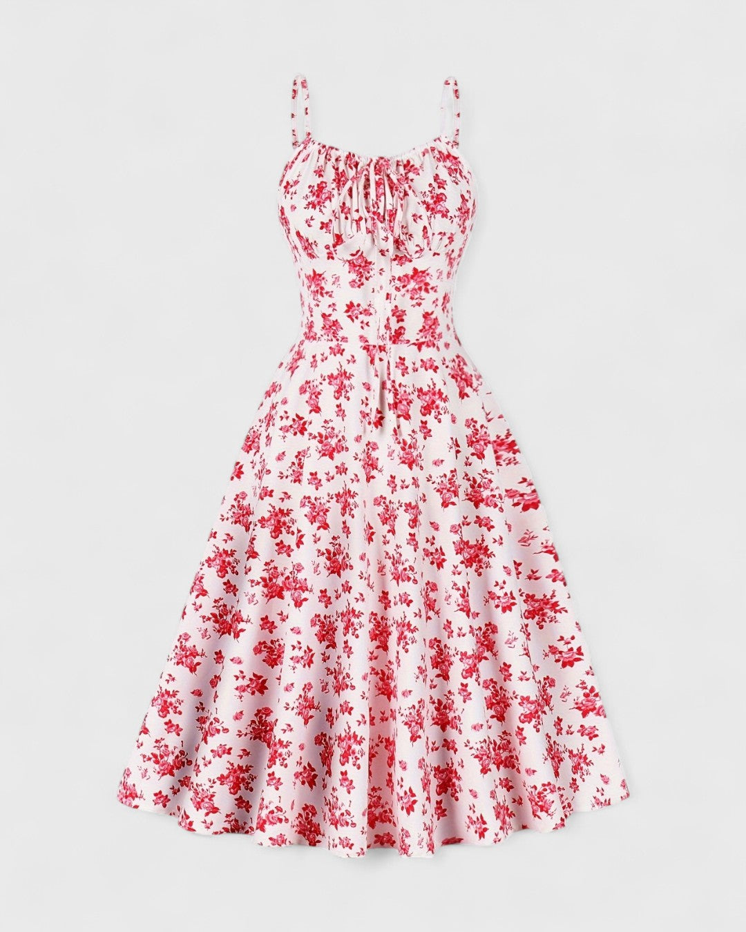 ELYRA™ | Summer Dress with Straps and Vintage Floral Print
