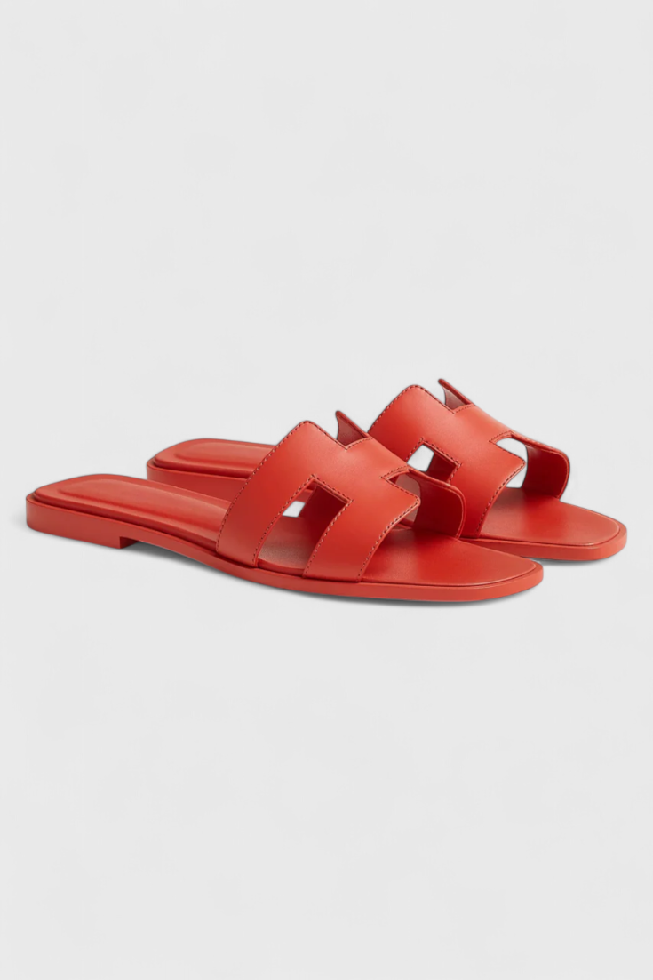 ELYRA™ | Brigitte "H" Leather Sandals with Crossed Straps